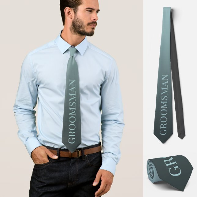 Cravate Proposition Groomsman mariage élégant bleu (Créateur téléchargé)