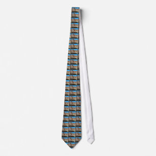 Cravate propriété privée motif bleu
