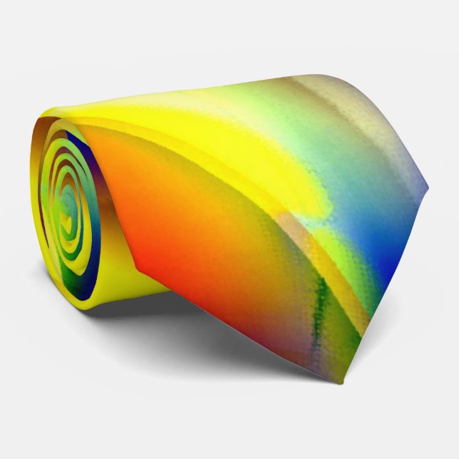 Cravate Psychedelic Sunrise cool art abstrait moderne (Roulé)
