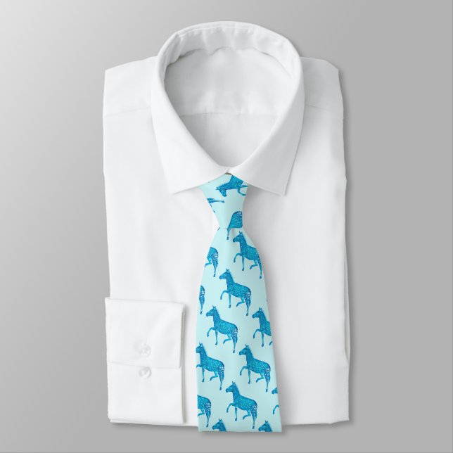 Cravate Pub anglais Polka Dot Zebra - Bleu (Attaché)