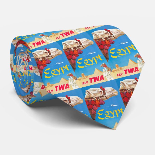 Cravate Publicité vintage Egypt Air Travel (Roulé)
