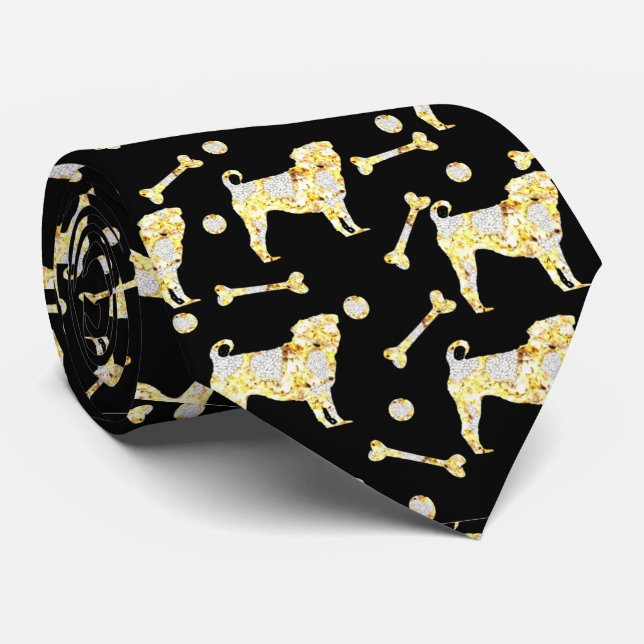 CRAVATE PUG BLING (Roulé)