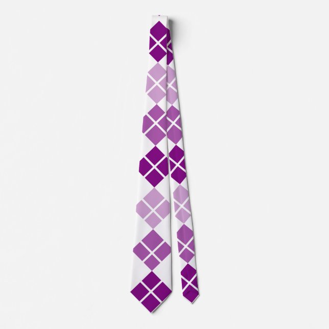 Cravate Purple Argyle Custom Tie (Devant)