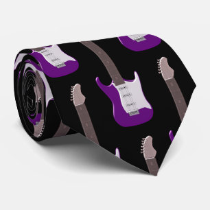 Cravate Purple Electric Guitar Design Neck Tie