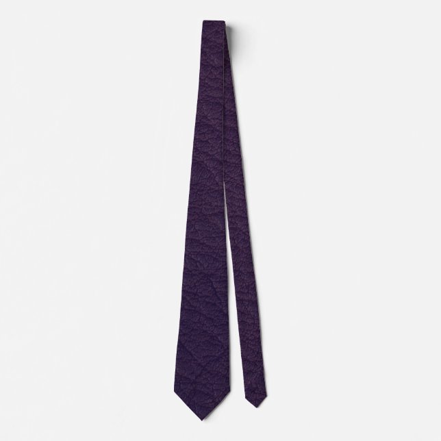 Cravate Purple Faux Cuir Imprimer Grunge Mariage Groomsmen (Devant)