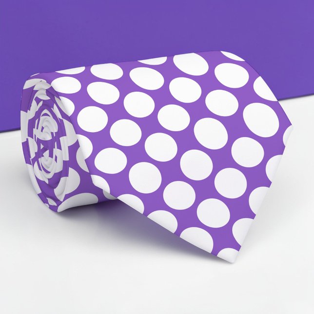 Cravate Purple Jumbo Polka Dots Custom Necktie (Créateur téléchargé)