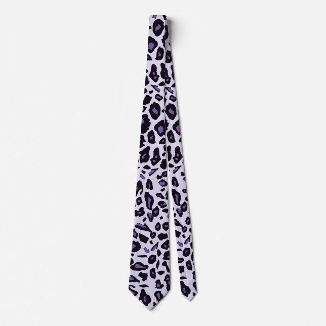 Cravate Purple leopard print (Devant)