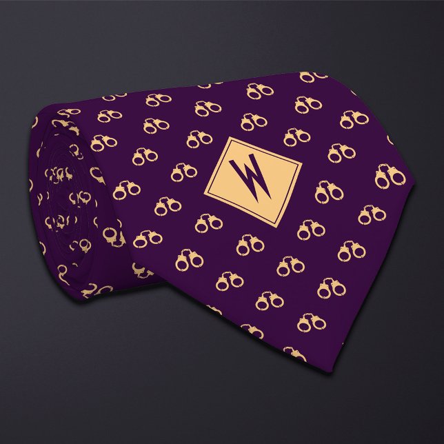 Cravate Purple Police Handcuffs (Créateur téléchargé)