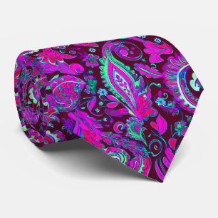 Cravate Purple Psychedelic Paisley