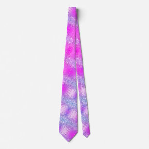 Cravate Purple rose Neon Chiny Parties scintillant Étince