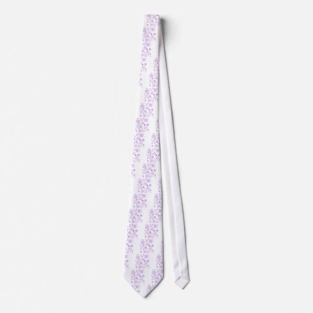 Cravate purple snowflakes (Devant)