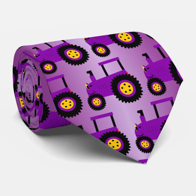 Cravate Purple Tractor Design (Roulé)