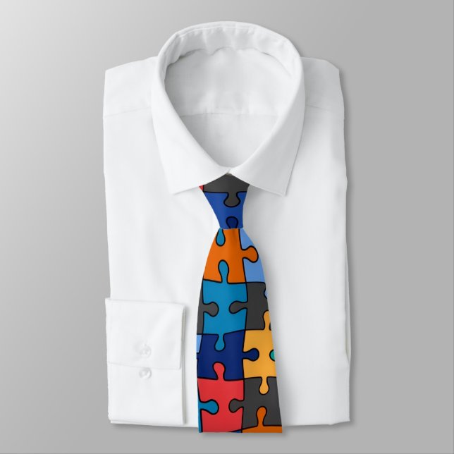 Cravate Puzzle coloré (Attaché)