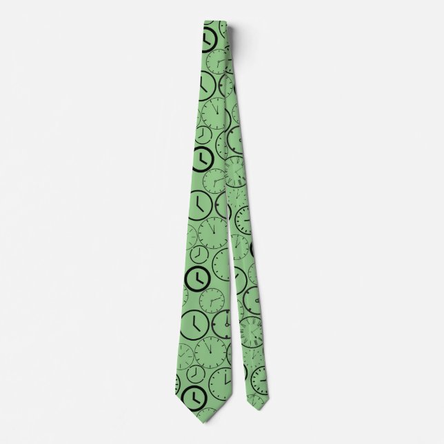 Cravate Quelle heure est-il ? wx4 L Green BG (Devant)