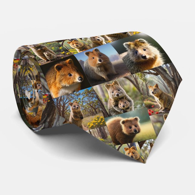 Cravate "Quokka Chronicles : Un Collage De Photos Plein De (Roulé)