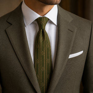 Cravate Raié Régence Vert Forêt