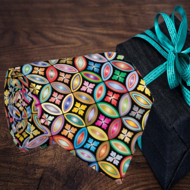 Cravate Rainbow Floral Motif géométrique élégant moderne (Créateur téléchargé)