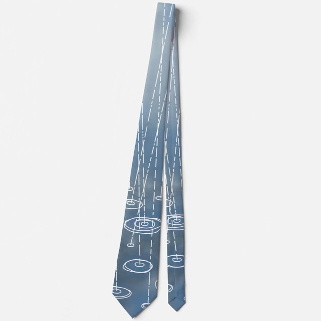 Cravate Rainy Weather Blue Art (Rainy weather art blue neck tie)