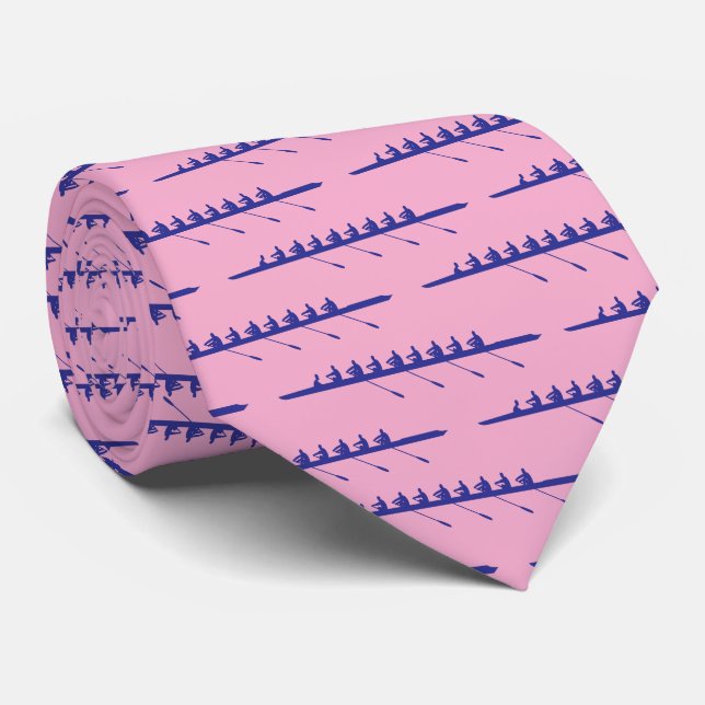 Cravate Rameurs Rowing DIY Couleurs 8 Équipe Équipage Rose (Roulé)