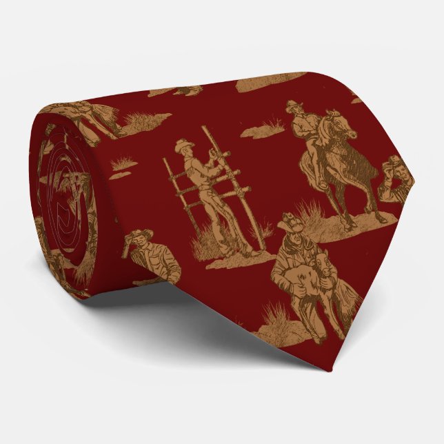 Cravate Ranch Cowboys Horse Calf Fence Jeter Oreiller (Roulé)