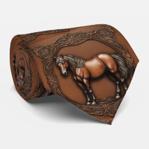 Cravate Ranch Western Country Cowboy Cheval Brown