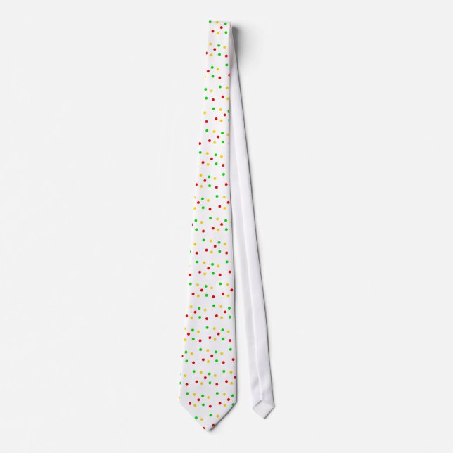 Cravate Rasta Polka Dots on White (Devant)