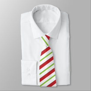 Cravate rayé rouge, vert et blanc