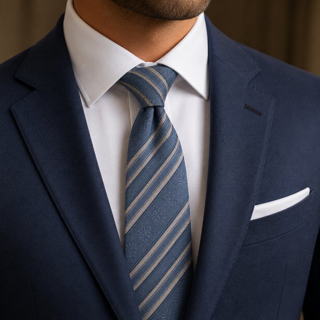 Cravate Rayo de Régence Bleu Poussiéreux (Créateur téléchargé)