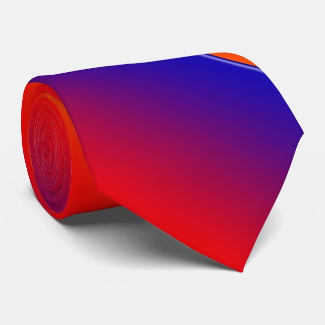 Cravate Rayure arc-en-ciel vif, Rouge Jaune Bleu Violet (Roulé)