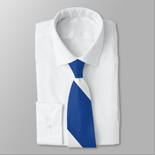 Cravate Rayure bleue et blanche de pays large d'université