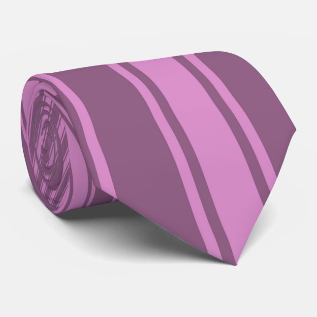 Cravate Rayure de couleur fuchsia antique motif funky (Roulé)