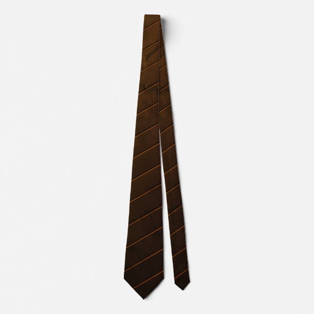 Cravate Rayure diagonale noire et or classique (Devant)