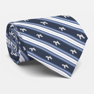Cravate Rayure faite sur commande de Terrier de bleu de