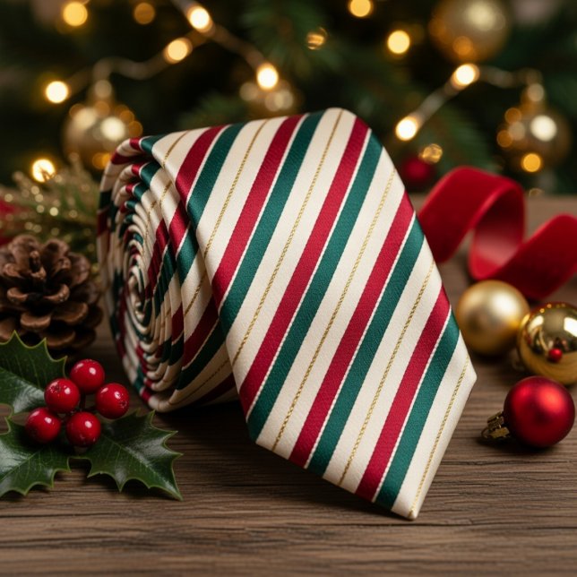 Cravate Rayure festive de canne de bonbon de Noël (Créateur téléchargé)