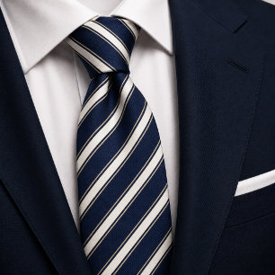 Cravate Rayure Vieille Fortune Bleu Marine