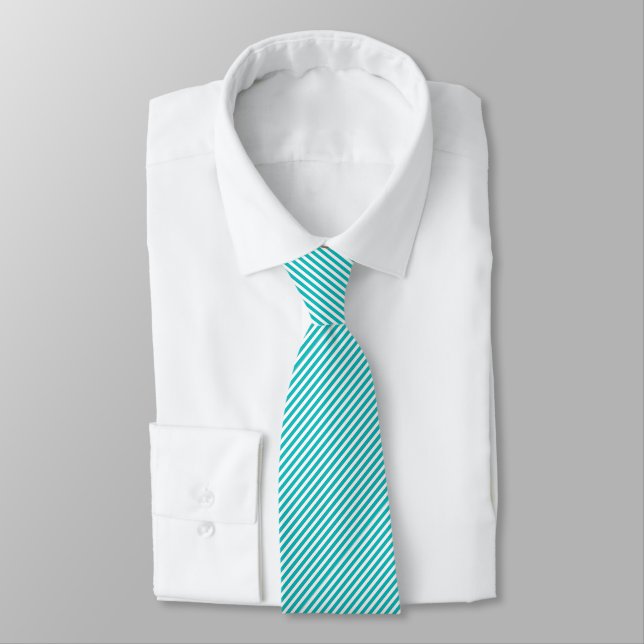 Cravate Rayures Aqua Diagonales Robe Homme  (Attaché)