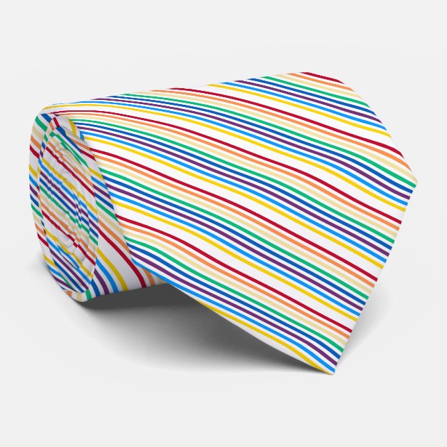 Cravate Rayures Arc-en-ciel (Roulé)