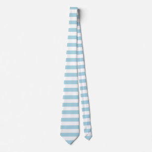 Cravate Rayures Bleu Clair et Blanc