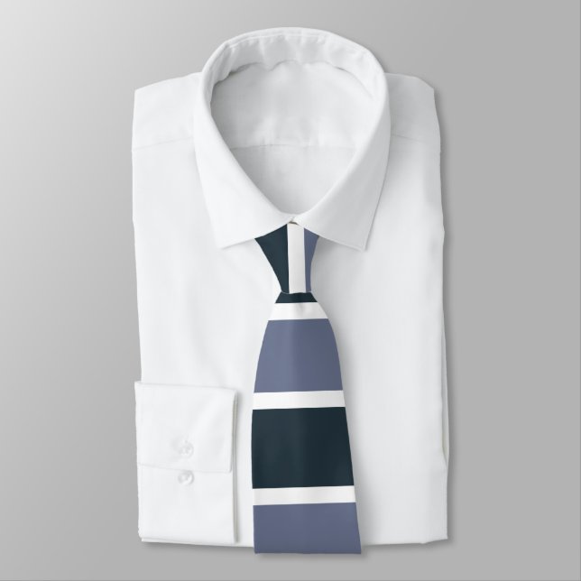 Cravate Rayures bleu marine et violet (Attaché)