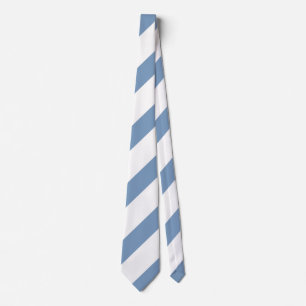 Cravate Rayures Bleu Poussiéreux et Blanc