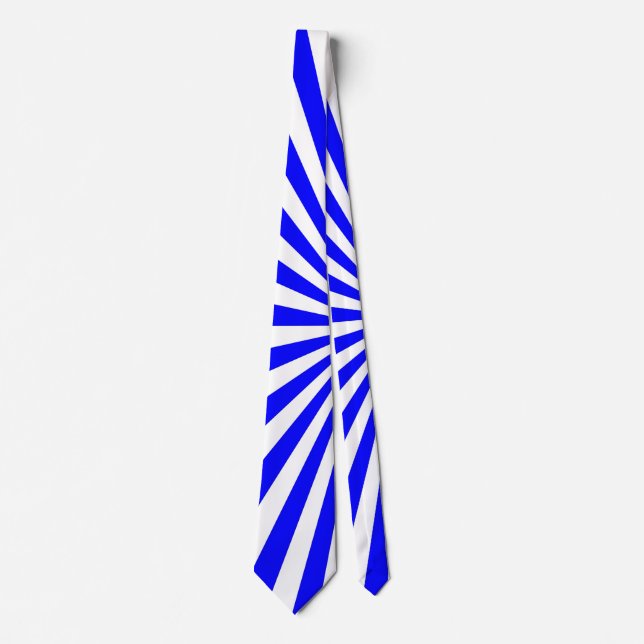 Cravate rayures bleues blanches (Devant)