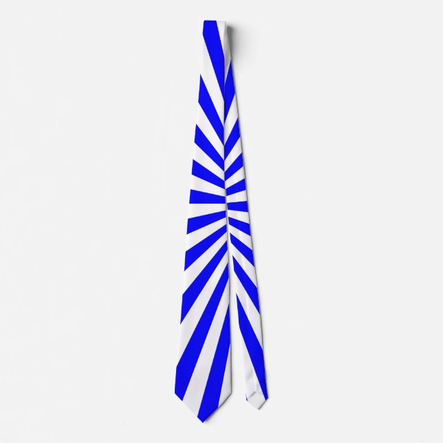 Cravate rayures bleues blanches (Devant)