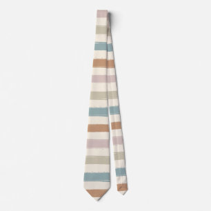 Cravate Rayures Brosse Boho Tons Terreux Sans Couture