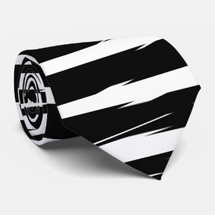 Cravate Rayures de signal de glitch noir et blanc