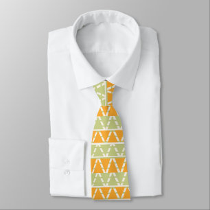 Cravate Rayures de Triangle Orange Vert