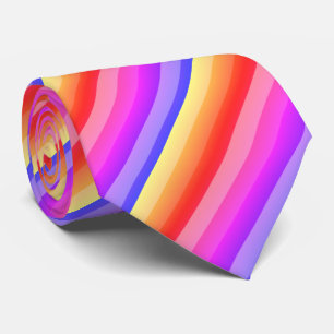 Cravate rayures diagonales colorées d'été