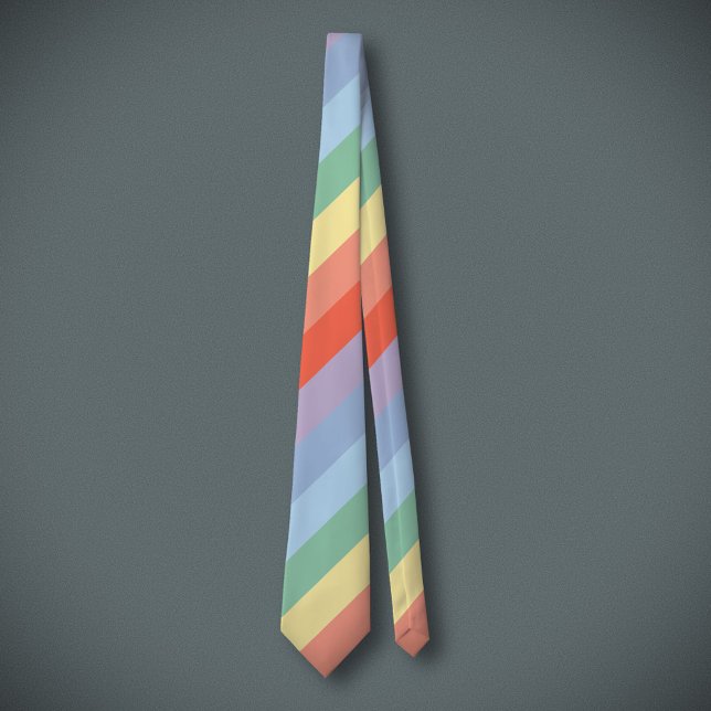 Cravate Rayures diagonales Pastel Rainbow (Pastel Rainbow Diagonal Stripes Neck Tie)