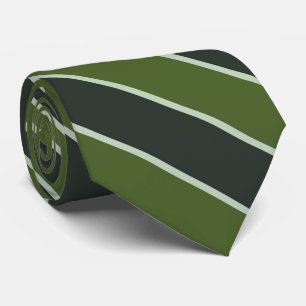 Cravate Rayures diagonales vert sauge et olive noirâtre