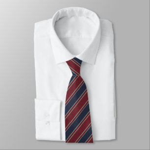 Cravate Rayures droites classiques bleu marine et bordeaux