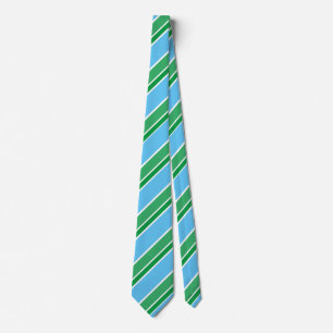 Cravate Rayures en diagonale vert sarcelle blanc Bonbons R